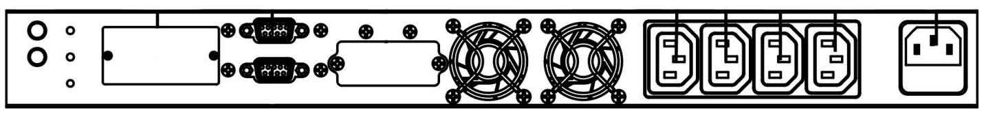 Задняя панель ИБП ELTENA Monolith III 1000RMLТ1U