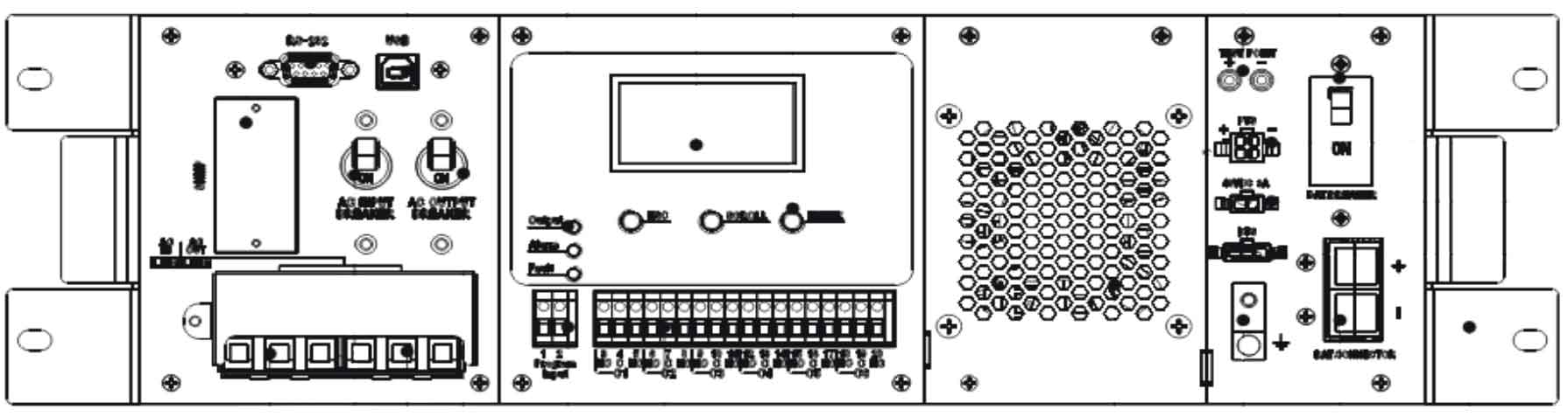 Задняя панель ИБП ELTENA Intelligent 2000 Outdoor