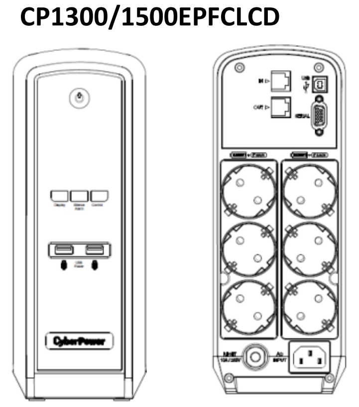 Задняя панель ИБП CyberPower CP1500EPFCLCD