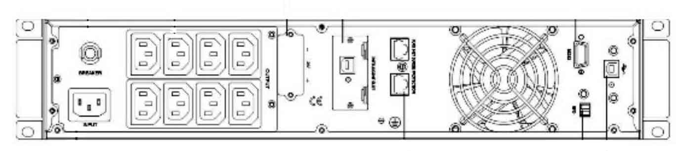 Задняя панель ИБП ELTENA Monolith V 1000RТ 