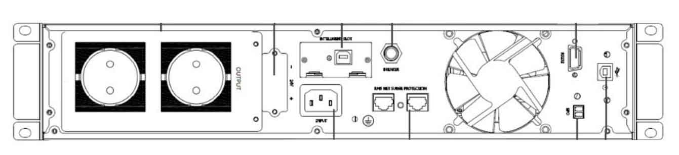 Задняя панель ИБП ELTENA Monolith V 1000RТLT