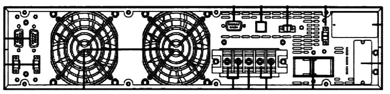 Задняя панель ИБП ELTENA Monolith III 6000RT2U