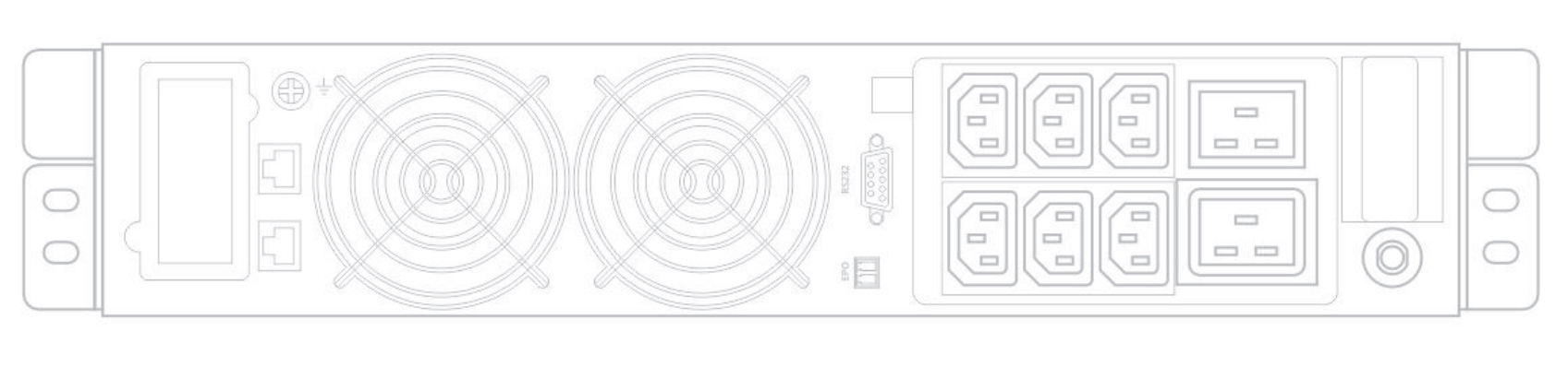 Задняя панель ИБП HIDEN Expert 