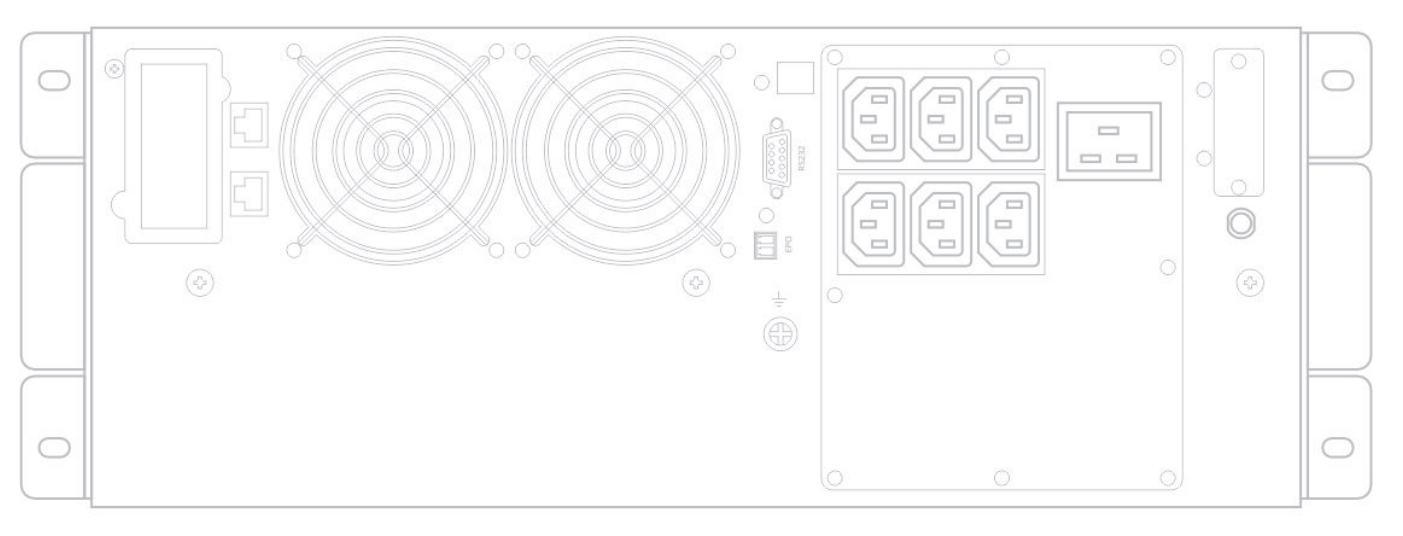 Задняя панель ИБП HIDEN Expert 