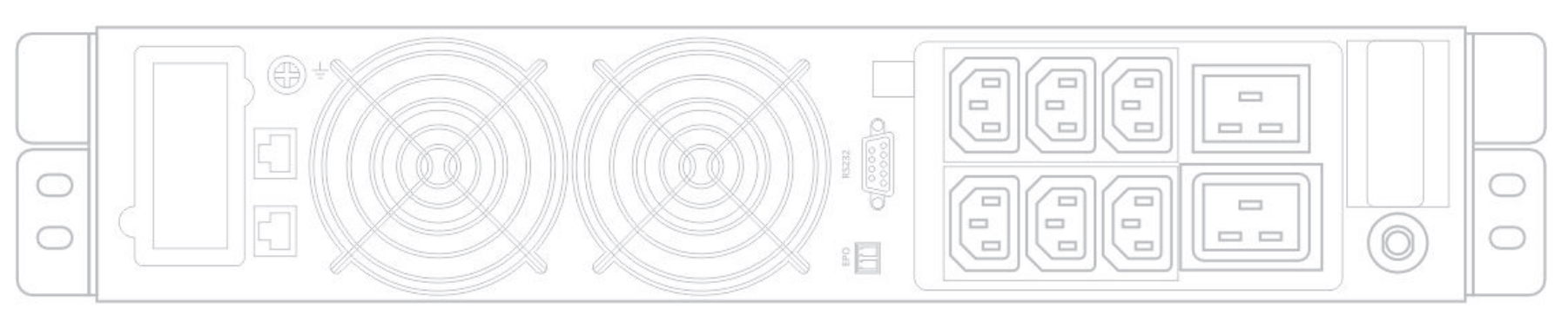 Задняя панель ИБП HIDEN Expert 