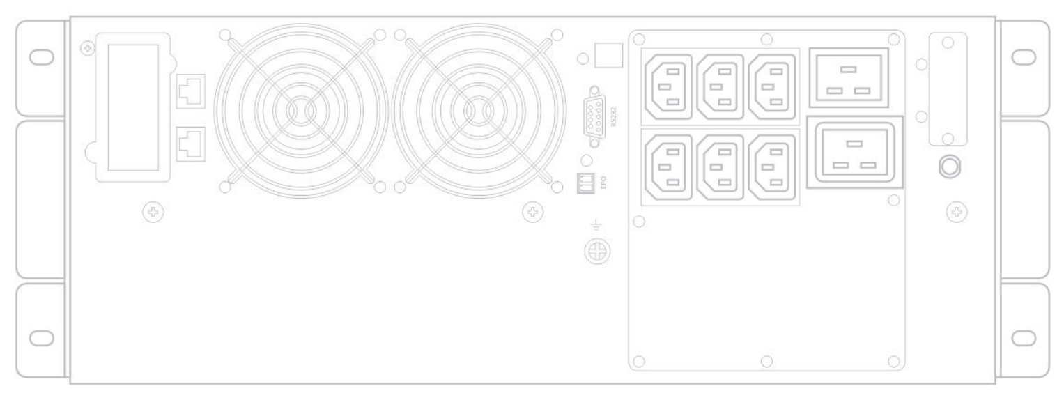 Задняя панель ИБП HIDEN Expert 