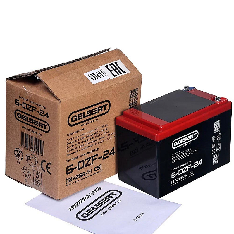Аккумулятор Gelbert 6-DZF-24