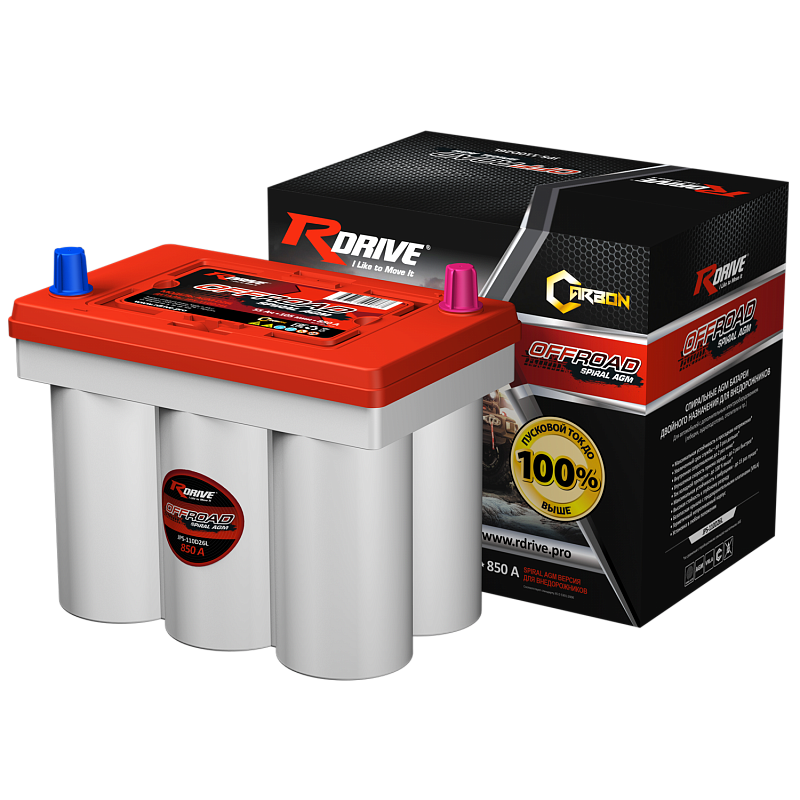 Спиральный аккумулятор RDrive OFFROAD SPIRAL AGM JPS-110D26L